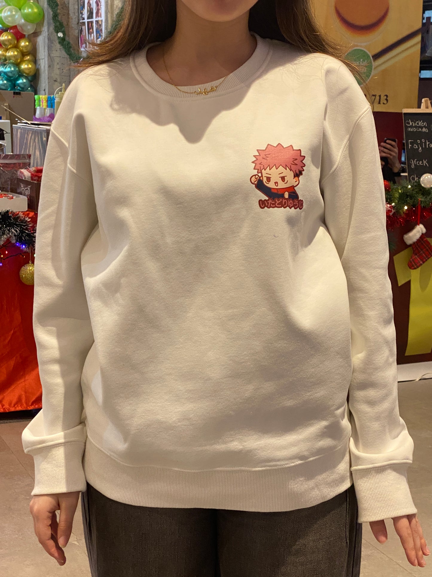 Jujutsu Kaisen: White Unisex Itadori Sweatshirt