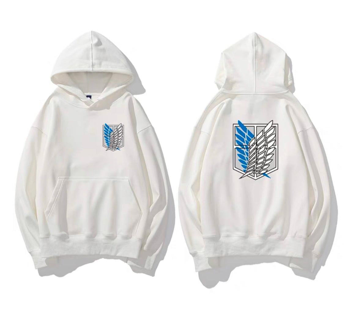 Attack on Titan: White Unisex Hoodie