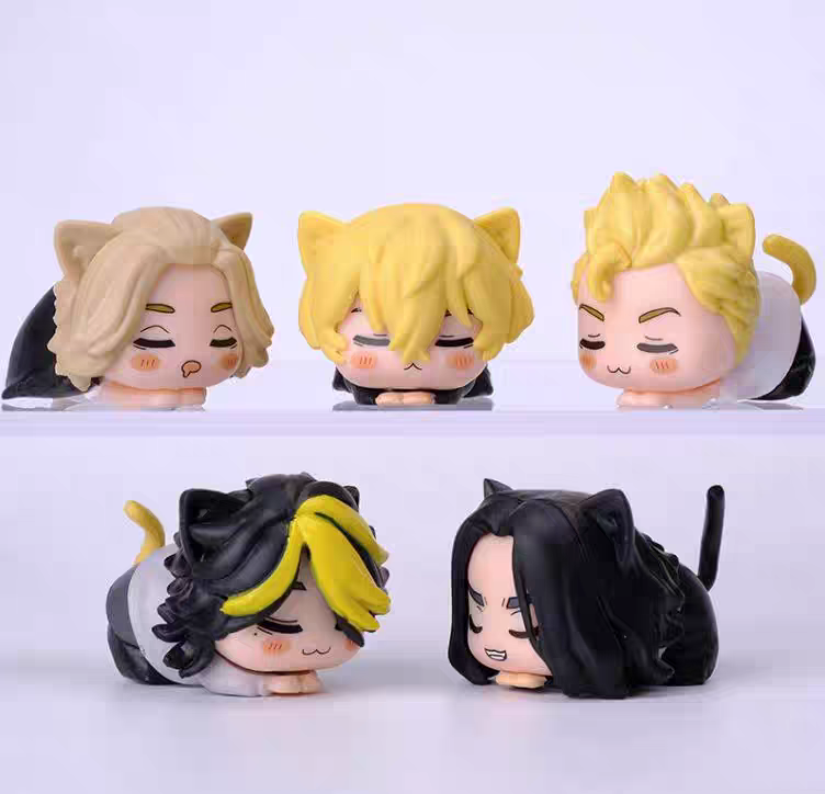 Tokyo Revengers: Cat-Ear Sleeping Figurines