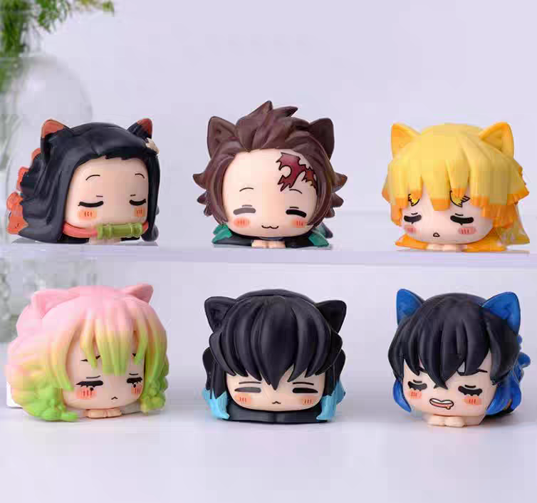 Demon Slayer: Cat-Ear Sleeping Figurines