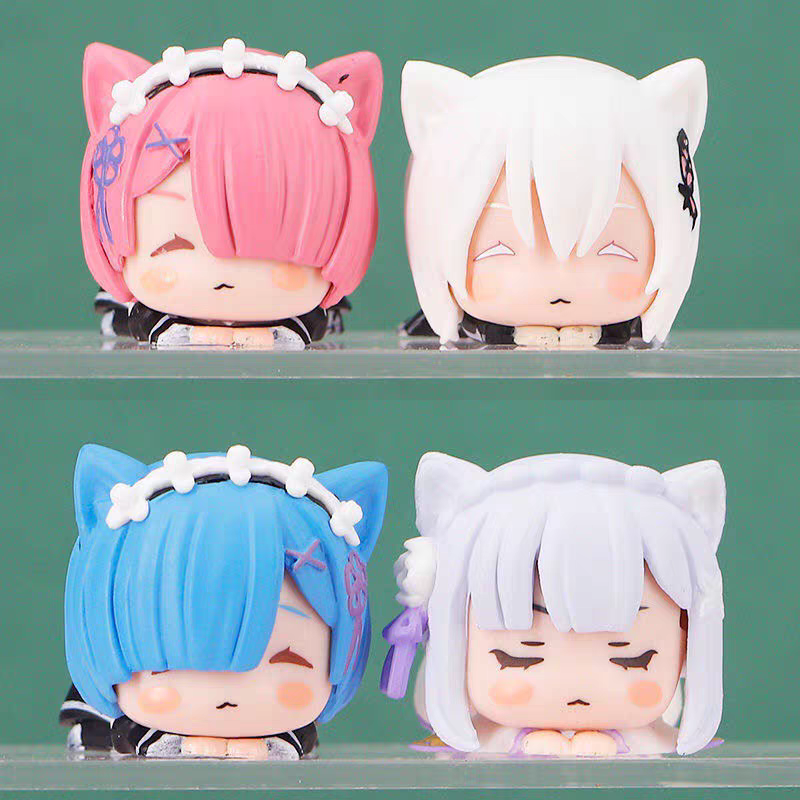 Re:Zero: Cat-Ear Sleeping Figurines