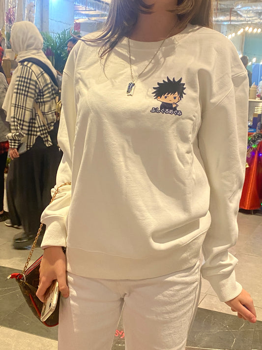 Jujutsu Kaisen: White Unisex Fushiguro Sweatshirt