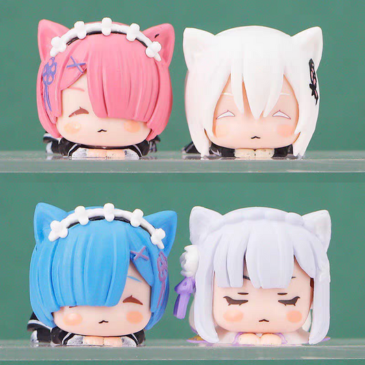 Re:Zero: Cat-Ear Sleeping Figurines