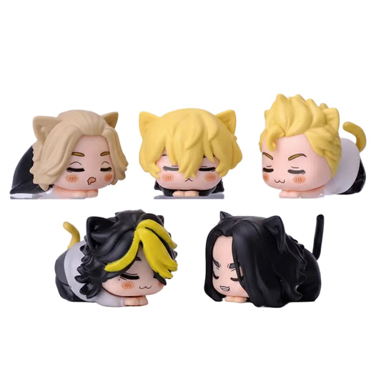 Tokyo Revengers: Cat-Ear Sleeping Figurines